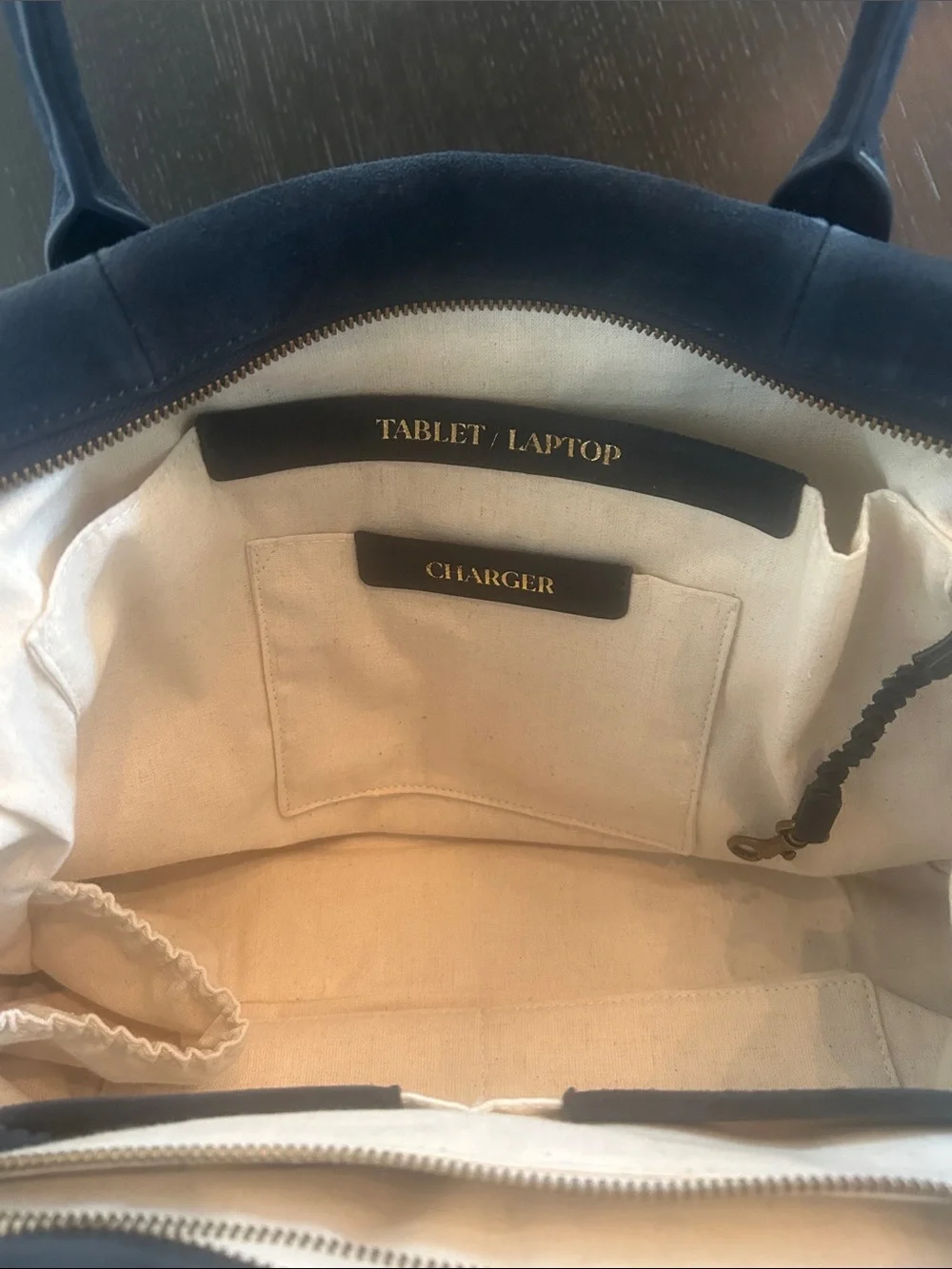 Frank and Eileen Suede Handle Satchel Handbag - Deep Navy